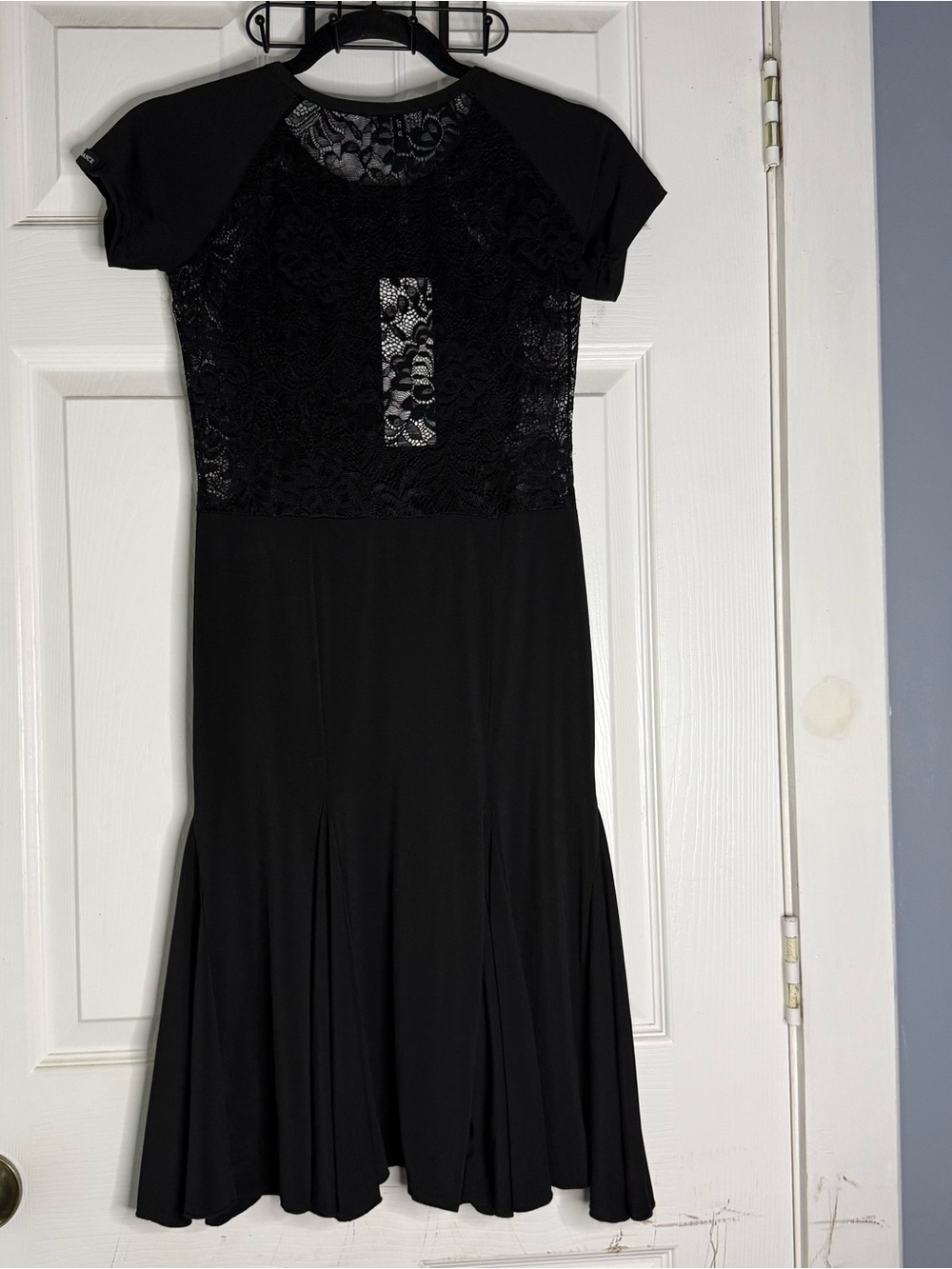 Practice Dance Dress Latin Ballroom Tango Lace Panels Black Medium NWT - Picture 6 of 9